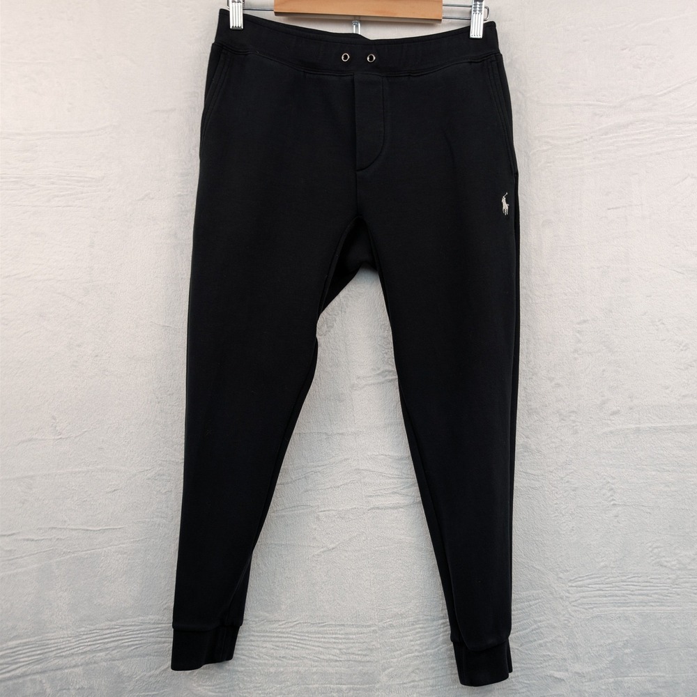Polo Ralph Lauren Joggers Men's Small Black Pull On Athleisure Sporty Tapered